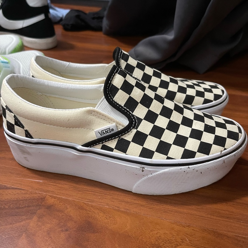 Platform Slip On Checkered Vans